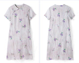 Heloise Immaculate Mandarin Collar Floral Ramie Cheongsam Qipao Dress