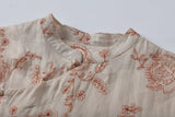 Nicolette Apricot Cashew Embroidery Cheongsam Dress