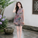 Daffodil 2-Piece Floral Cheongsam Top Set