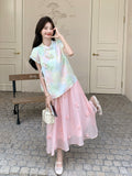 Vega 2-Piece Printed Cheongsam Top