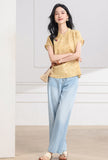 Melisande Peach Pink Jacquard Cheongsam Top