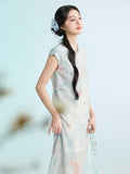 Leonie Mint Green Floral Cheongsam Dress