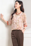 Dame Pink Yellow Pattern Cheongsam Top