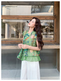 Zen 2-Piece Printed Top and Pants Set Cheongsam