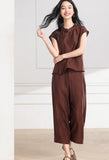 Odette 2-Piece Rose Brown Red Cheongsam Set