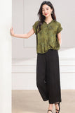 Hortensia 2-Piece Yellow Green Pattern Cheongsam Set