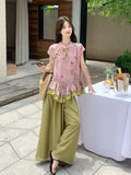 Jasmine 2-Piece Floral Ruffle Cheongsam Set