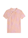 Ulyana Crabapple Pink Jacquard Cheongsam Top