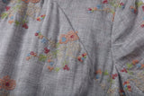 Sky Woven Gray Embroidered Cheongsam Dress