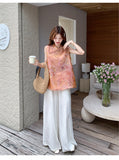 Freesia 2-Piece Orange Frog Button Cheongsam Top