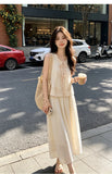 Camellia 2-Piece Beige Tie-Detail Cheongsam Set
