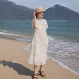 Ava Elevated Embroidered Frog Buttons Elegant Cheongsam Qipao Dress