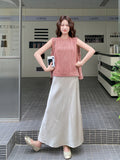 Galaxy 2-Piece Textured Sleeveless Top Set Cheongsam