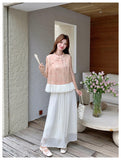 Acclaimed 2-Piece Ruffle Print Cheongsam Top