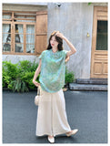 Flora 2-Piece Green Floral Cheongsam Set