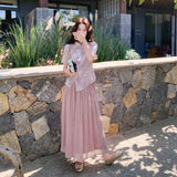 Katerina 2-Piece Pink Mandarin Collar Cheongsam Set