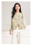 Haute 2-Piece Green Rice Pattern Cheongsam Set