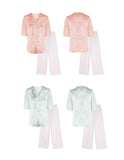 Betelgeuse 2-Piece Green Pink Wide-Leg Cheongsam Set