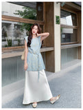 Equinox 2-Piece Ink-Dye Satin Cheongsam Set