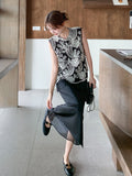 Melinda 2-Piece Black Lace Embroidered Cheongsam Set