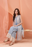 Carnation Charismatic Light Blue Lace Blouse Set Layered Qipao Set