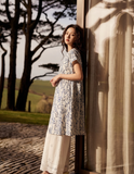 Opulence Radiant Floral Crochet Shirt Pants Qipao Set