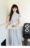 Linda Satin Glow Embroidery Qipao Cheongsam Two Piece
