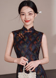 Mirabel Tailored Summer Casual Floral Satin Cheongsam Dress Qipao