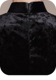 Starlight Jubilant Black Velvet Cheongsam Dress Embroidered Qipao