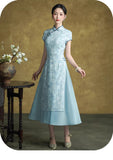 Magdalena Arresting Elegant Pink Cheongsam Dress Short Sleeve Qipao