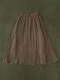 Distressed Versatile Twill Crinkle Qipao Cheongsam Skirt