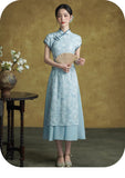 Magdalena Arresting Elegant Pink Cheongsam Dress Short Sleeve Qipao