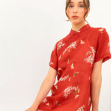 Red Butterfly Cheongsam Dress