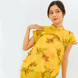 Yellow Phoenix Cheongsam Dress