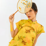 Yellow Phoenix Cheongsam Dress