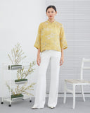 Yellow Dragon Print Cheongsam Top