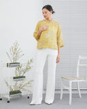 Yellow Dragon Print Cheongsam Top