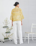Yellow Dragon Print Cheongsam Top