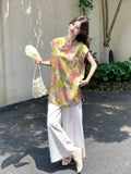Stella 2-Piece Print Sleeveless Cheongsam Top