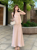 Lotus 2-Piece Satin Vest Cheongsam Set