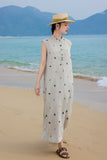 Chrysanthemum Rain Dew Cashew Embroidered Cheongsam Dress