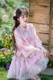 Sunflower 2-Piece Gradient Peach Pink Cheongsam Top