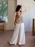 Prestige 2-Piece Jacquard Vest Pants Set Cheongsam
