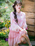 Sunflower 2-Piece Gradient Peach Pink Cheongsam Top