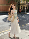 Winifred 2-Piece Floral Mesh Cheongsam Set