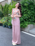 Zinnia 2-Piece Mesh Vest and Pants Set Cheongsam