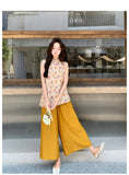 Xiomara 2-Piece Print Sleeveless Cheongsam Set