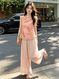 Cora 2-Piece Pink Floral Cheongsam Set