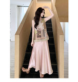 Opulence 2-Piece Beaded Top Satin Skirt Cheongsam