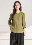 Azalea Floral Print Relaxed Cheongsam Top